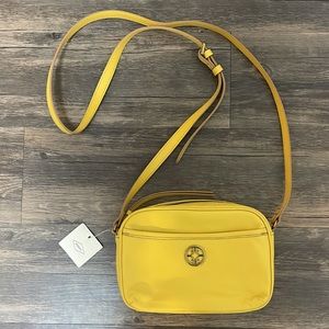 NWT Fossil Yellow Leather Crossbody